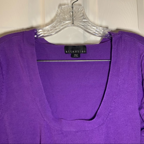 Attention Purple Knit Scoop Neck Long Sleeve Sweater size XXL - Picture 3 of 8